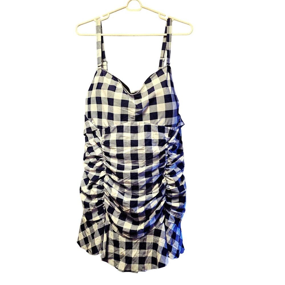 Torrid Gingham blue plaid swim dress size 4x NWOT - Picture 2 of 7